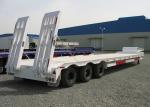60 Ton Fixed Low Deck Gooseneck Trailer / Low Flatbed Semi Trailer With 3 Axles