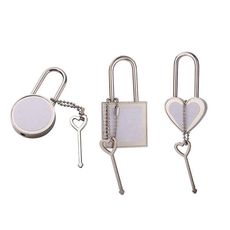 Blank Metal Sublimation Love Lock With Key Customized Sublimation Blanks