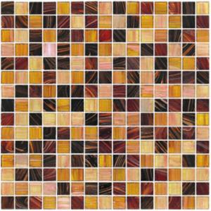 China 20X20mm gold line glass mosaic mix pattern square mosaic tile on sale