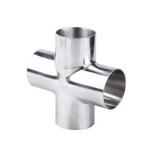 Quality Stainless Steel 316 304 Cylindrical Head Code 4 Way Cross Pipe Fitting for Industrial wholesale