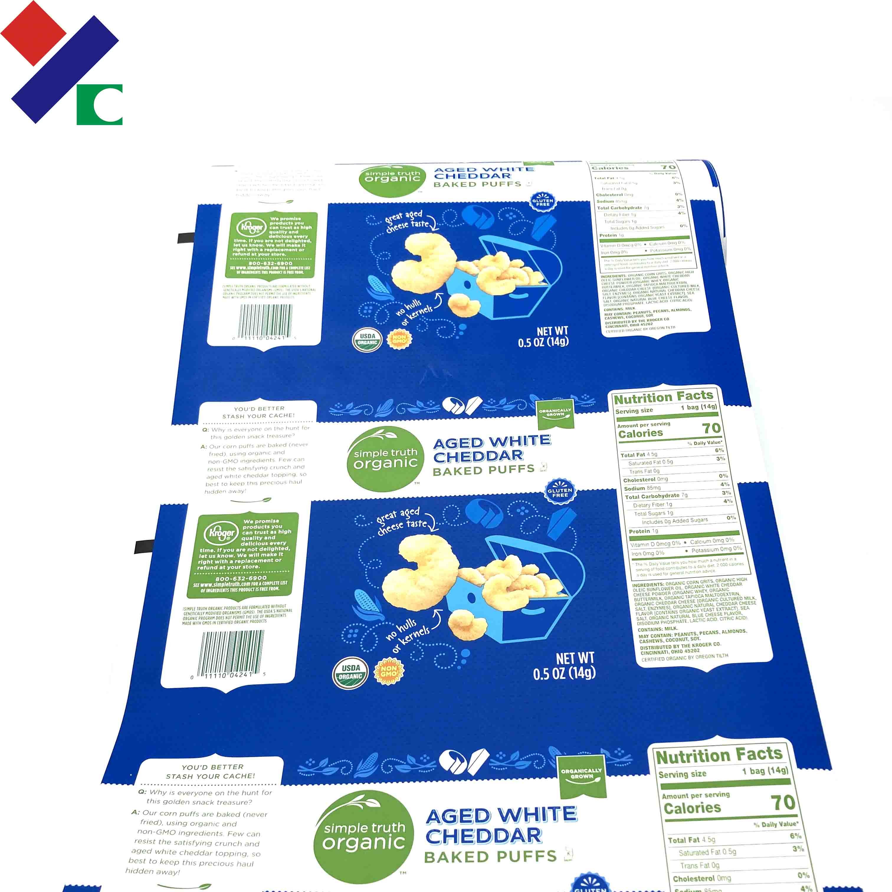 Aluminum Foil Food Packaging Film Roll Waterproof Metallised Bopp Film Gravure Printing