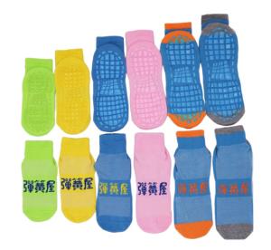 Quality Custom Floor Jump Grip Sox Anti - Slip Trampoline Park Playground Non Slip Grip Socks For Pilates wholesale