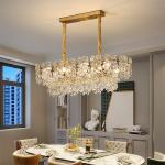 Transparent Glass Led Chandelier For Living Room Foyer Hall Luxury Ceiling Lamp