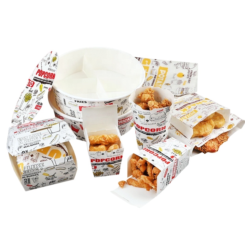 Disposable Paper Pizza Hamburger Fried Chicken Boxes For Takeaway Customized