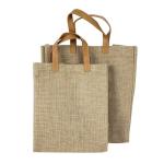 Gift Travel Tote PU Handled 20cm Burlap Grocery Bag