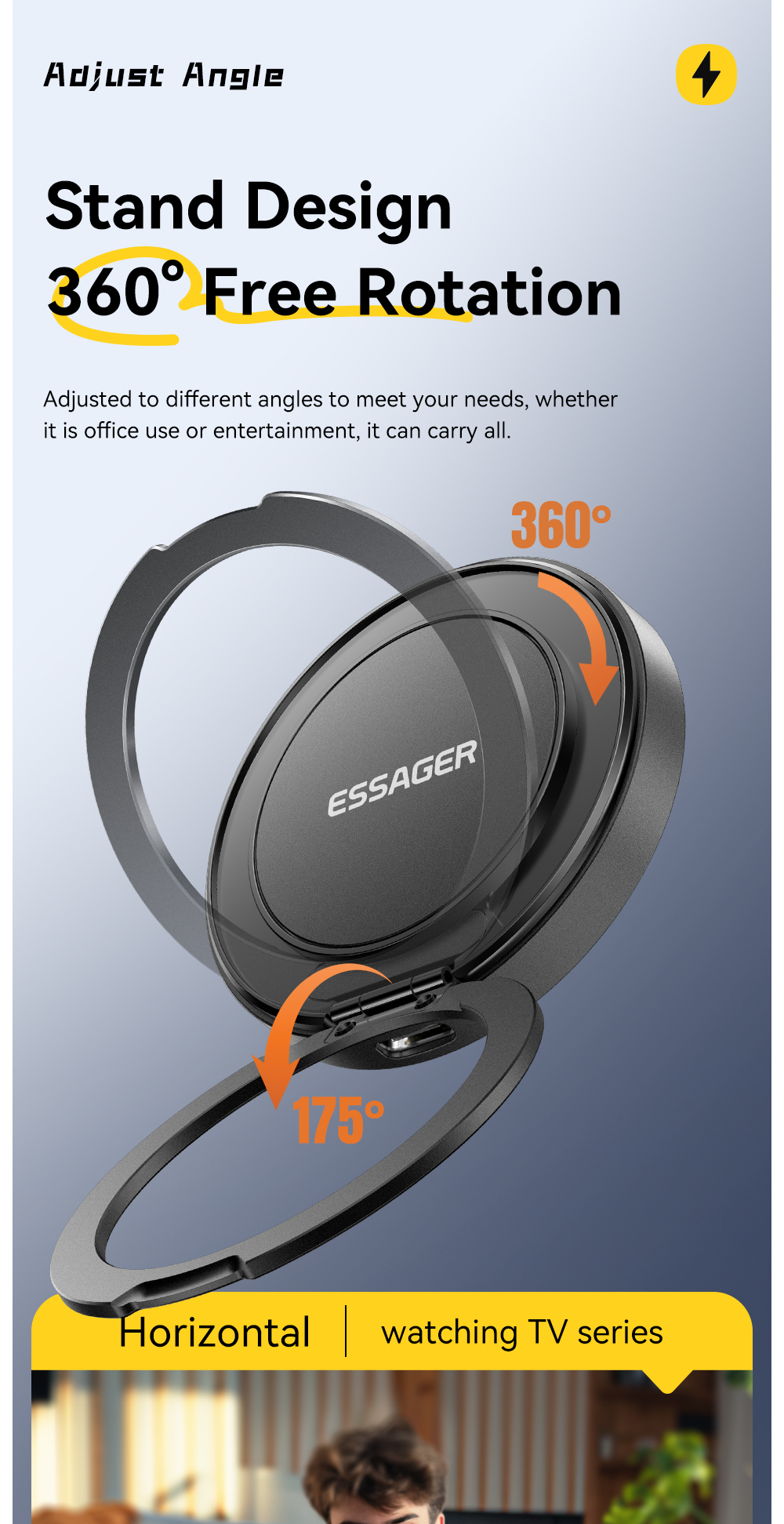 ESSAGER ES-WC18 15W Best Phone Stand Charging Fast Wireless Charger