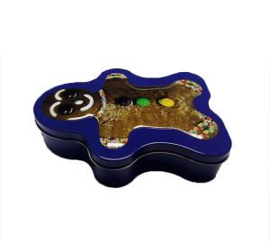 Quality Customized Logo Cartoon Metal Box Gingerbread Cookie Man Shape Durable wholesale
