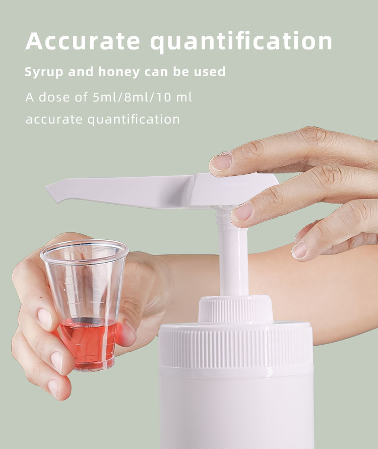 Logo Printing Square Head PP Plastic Sauce Dispenser Pump For Liquid Concentrate 67 - 400