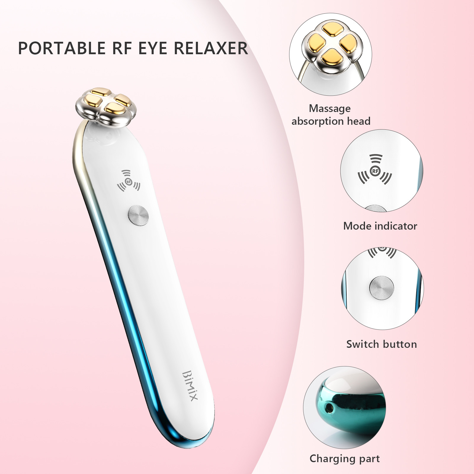 Small Radio Frequency Sonic 500mAh Vibration Eye Massager