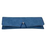Blue 28mm Oem Logo Leather Glasses Case Portable Durable Soft Sunglasses Pouch