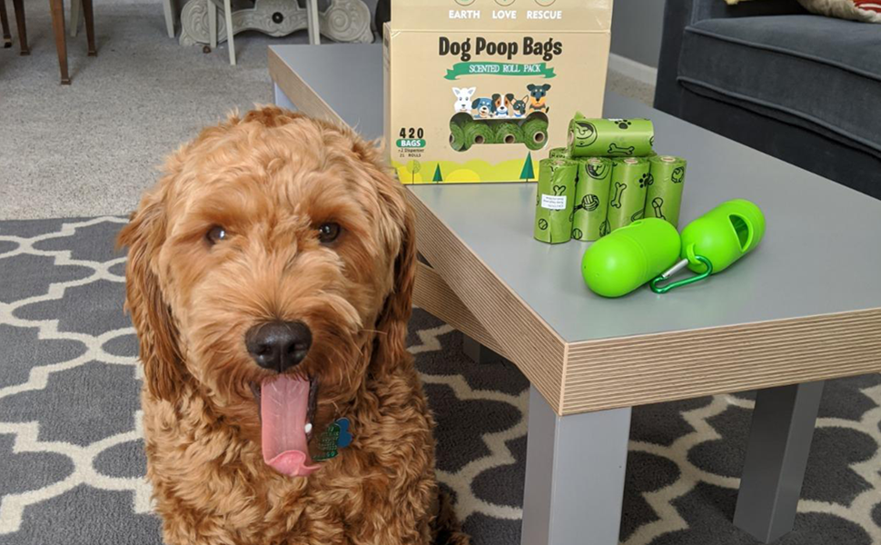 Dog Poop Bag Cornstarch Compostables, Unscented Environment Friendly Compostable Dog Pet Poop Bags, Star Seal Leak Proof