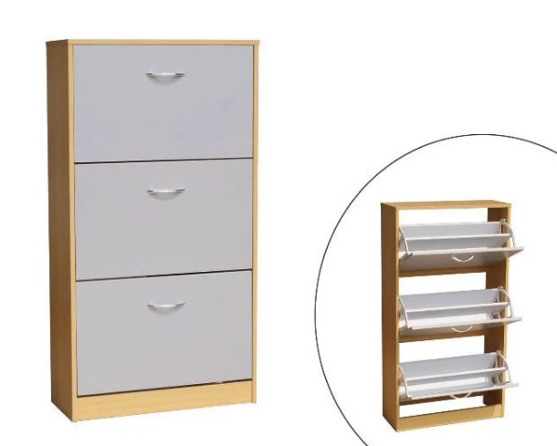 For European large shoes mirrored wooden shoe cabinet QH01901