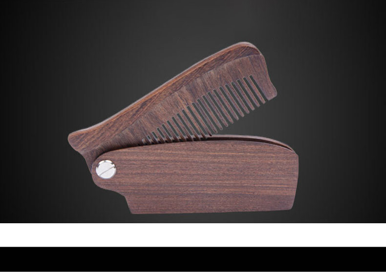 Black Walnut Handle Folding Wood Comb Beard Folding Comb 18.5*3.6cm