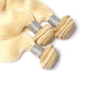 Quality 613 Blonde Color Virgin Human Hair Weft Weave With No Tangle No Shedding wholesale