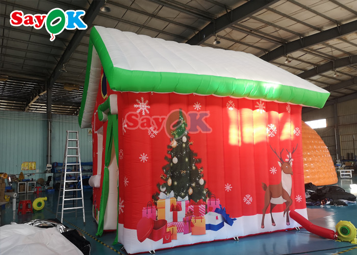 Outdoor Inflatable Holiday Decorations Inflatable Christmas House 4.6x4.6x5mH
