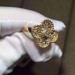 Best AAA Quality Vintage Alhambra 18K Yellow Gold Necklace and Earrings