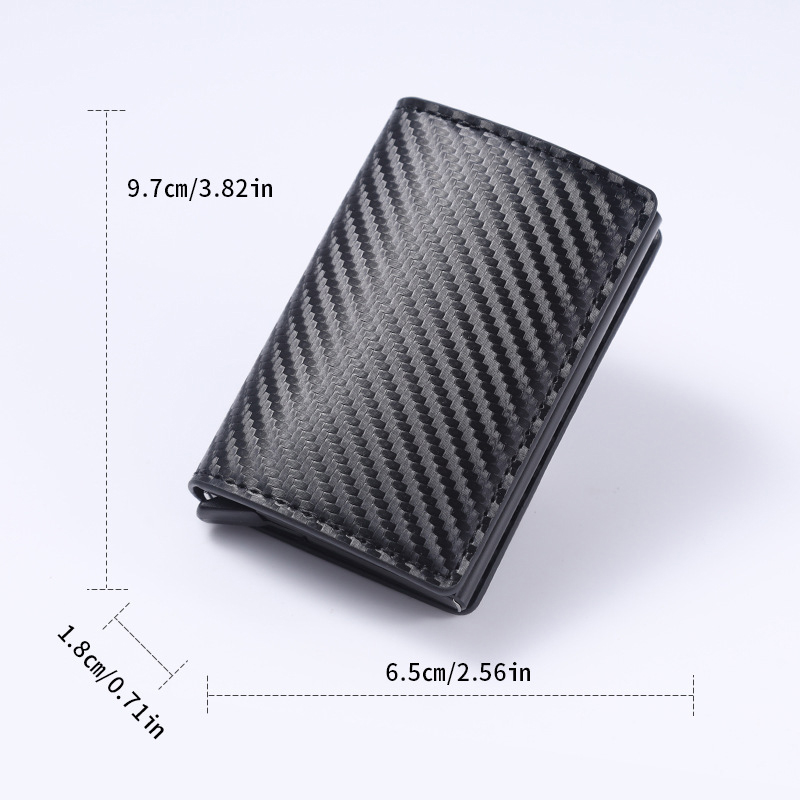 2024 Design Fashion Slim Wallets with Pop-up Aluminum Box and Carbon Fiber Card Holder