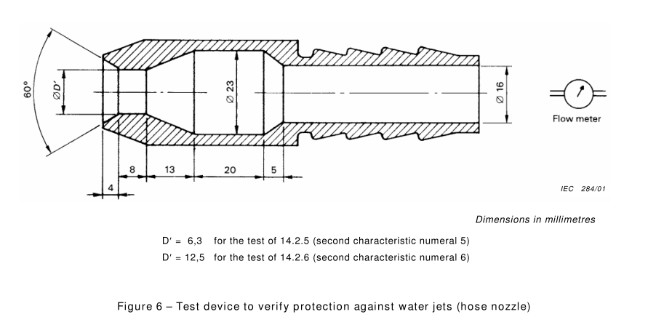 IEC 60529 Water Ingress Testing Equipment IPX5 IPX6 Hose Nozzle Chamber Type