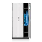 Lateral 3 Doors Steel Bedroom Wardrobe Metal Storage Locker For Locker Room