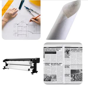 Quality Small Roll 80g A0 White CAD Inkjet Plotter Paper Printable wholesale