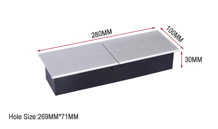 Wireless Charging Sliding Socket Office Desk Power Outlet 110V-250V