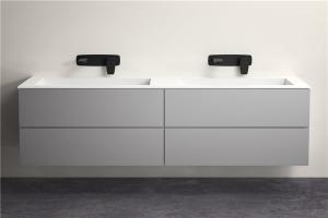 Quality 4 Drawers Waterproof Bathroom Vanity Units Double Stainless Steel Faucet wholesale