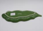 Earthenware Fresh Green Leaf Platter Ceramic Dolomite Foliage Shape Plates