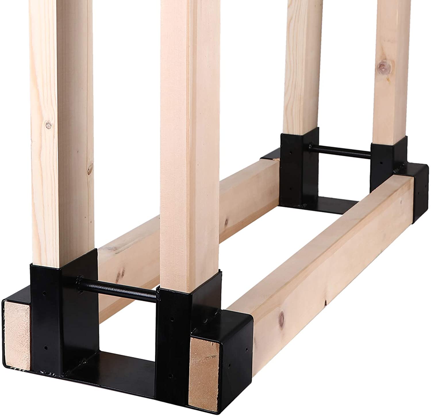 Metal Firewood Log Rack Bracket Kit for Fireplace Wood Storage Holders