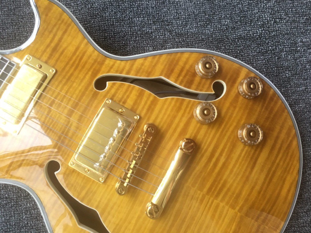 Custom Jazz Guitar,Electric Guitar, Vintage double bulging F hole