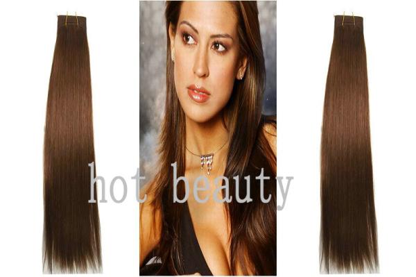 Brazilian Remy Silky Straight Human Hair Brown , Sleek Hair Extensions