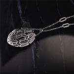 Italy Luxury Serpenti Necklace in 18K White Gold set with Emerald Eyes and with