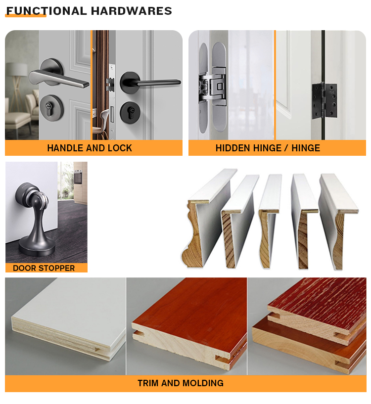 Chinese Top Hardware YALIG 2024 High End Custom Wood Doors for Modern White Interior Rooms