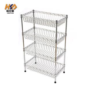 Quality 150KGS 12 X 24 Pharmacy Metal Chrome Wire Shelving 4 Shelf Chrome Storage Unit wholesale