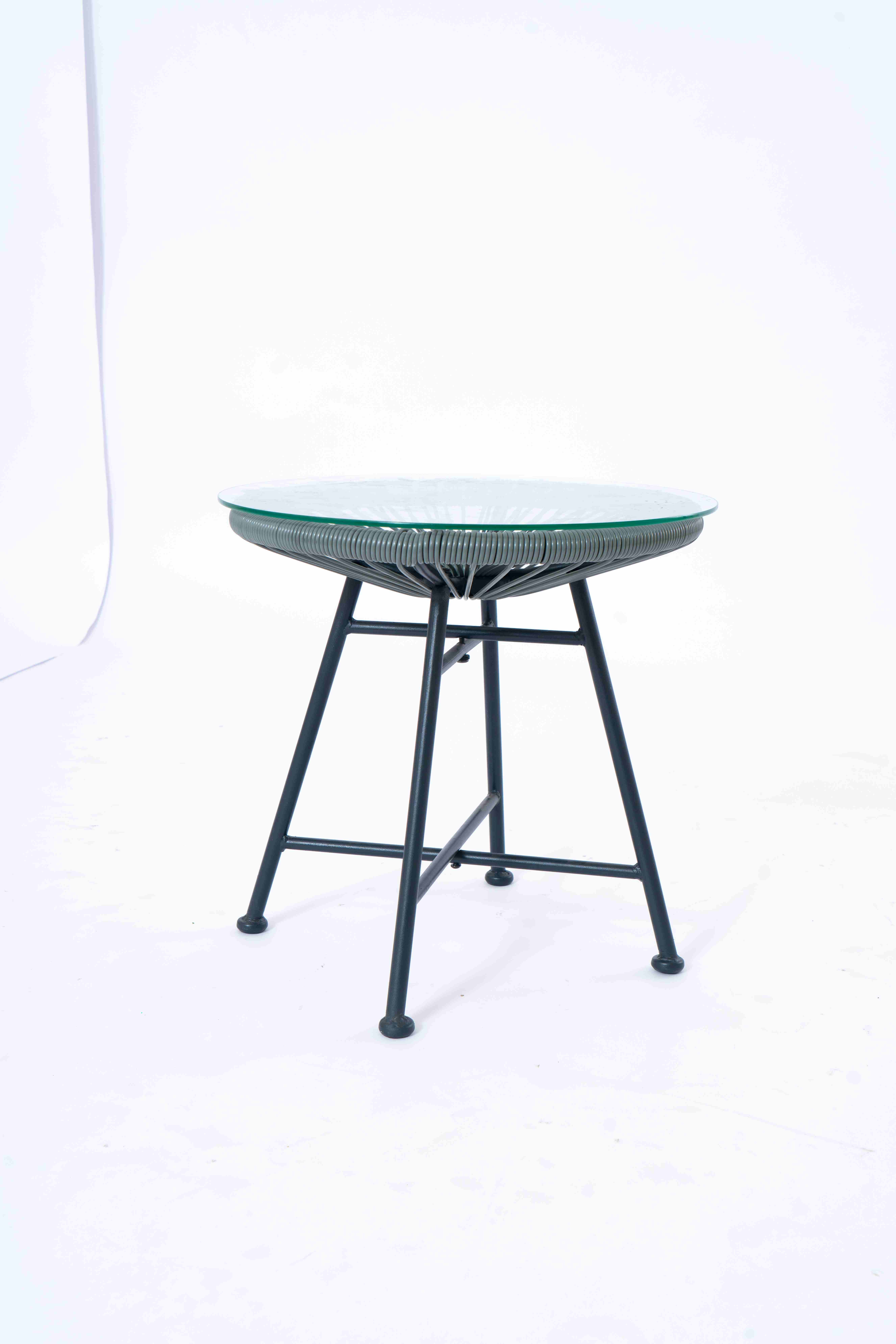 Patio Outdoor Wicker Bistro Table And Chairs Dining Colorful Rattan Acapulco Chair Wicker Sun