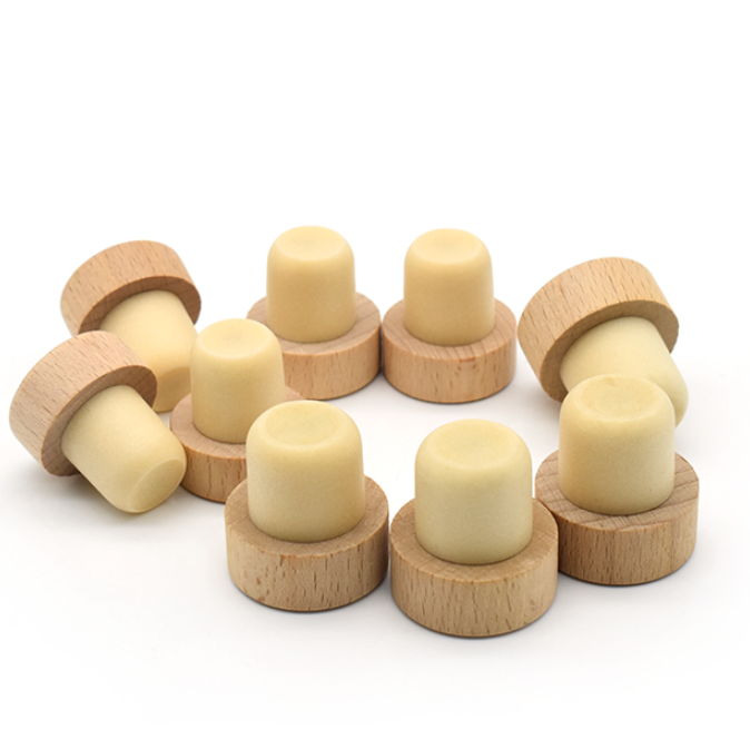 Wine Bottle Stopper Aluminum Cap Synthetic Cork Wooden Synthetic Bar Top Cork