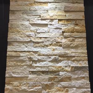 Quality Yellow Sandstone Mini Panel Cultured Stone , Natural Stone Ledger Panels wholesale