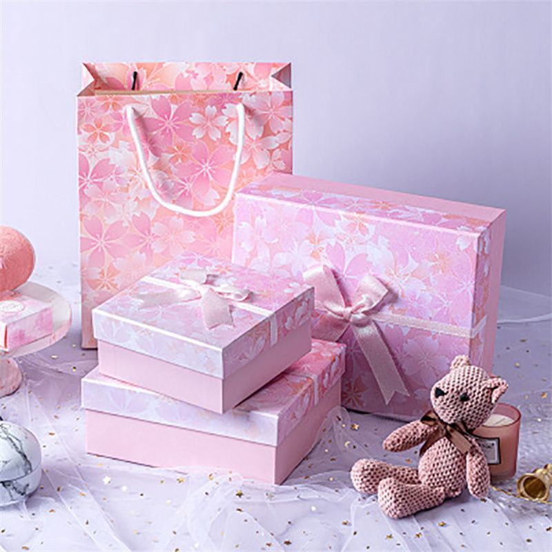 Rigid Lid and Base Gift Box Custom Logo Printed Paper Packaging Jewelry Jewellery Square Ring Necklace Gift Box with Foam Insert