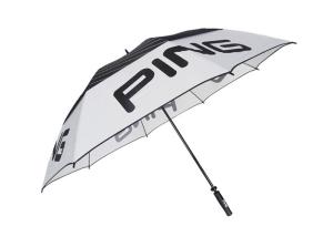 Quality Mens Black White Windproof Golf Umbrellas Lightweight Fiberglass Frame wholesale