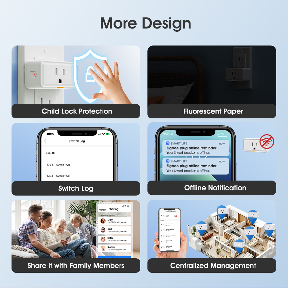 Zigbee Socket Tuya Smart Home US Wireless Plug With Power Monitor Remote Control APP Voice Tmall Genie Timing Socket Switch