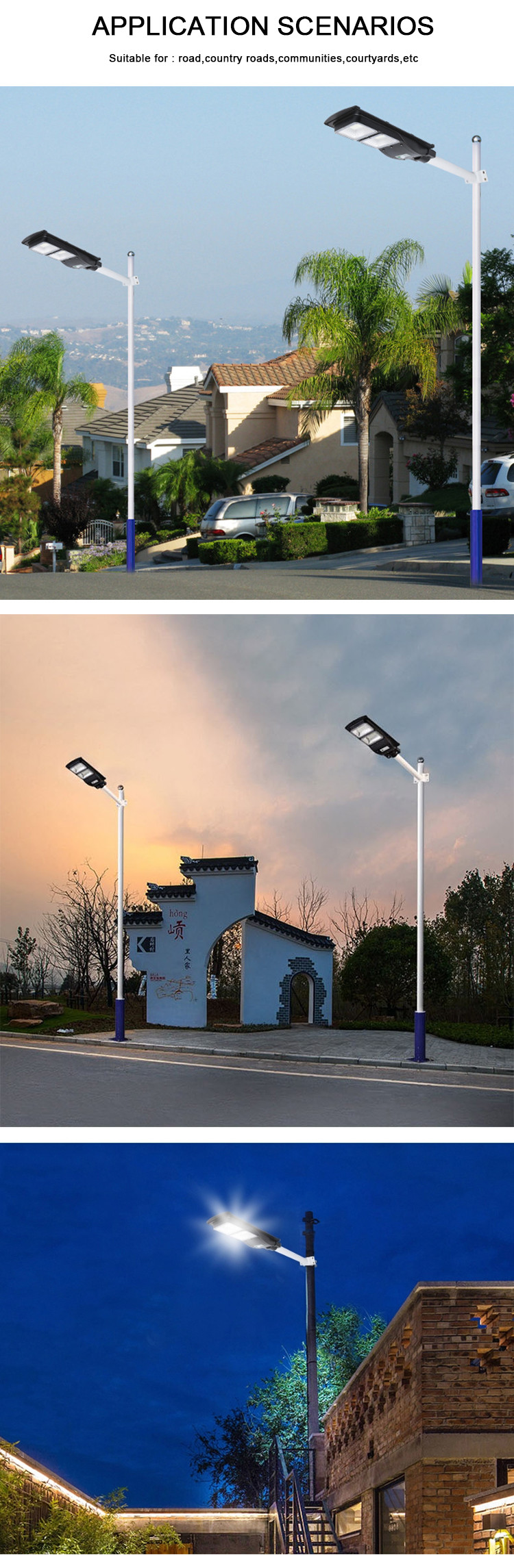 300W 60pcs Solar Flood Lights Remote Control LED Street Lights Security