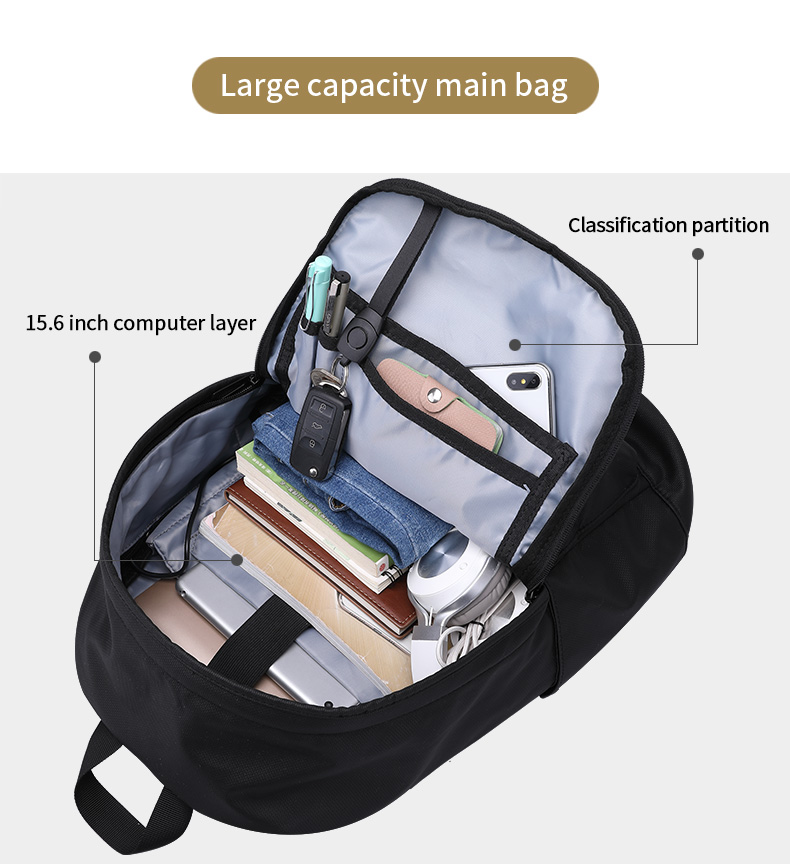 Factory customized logo schoolbag 15.6 inch Laptop Bag Fashion teenagers school bag men backpack