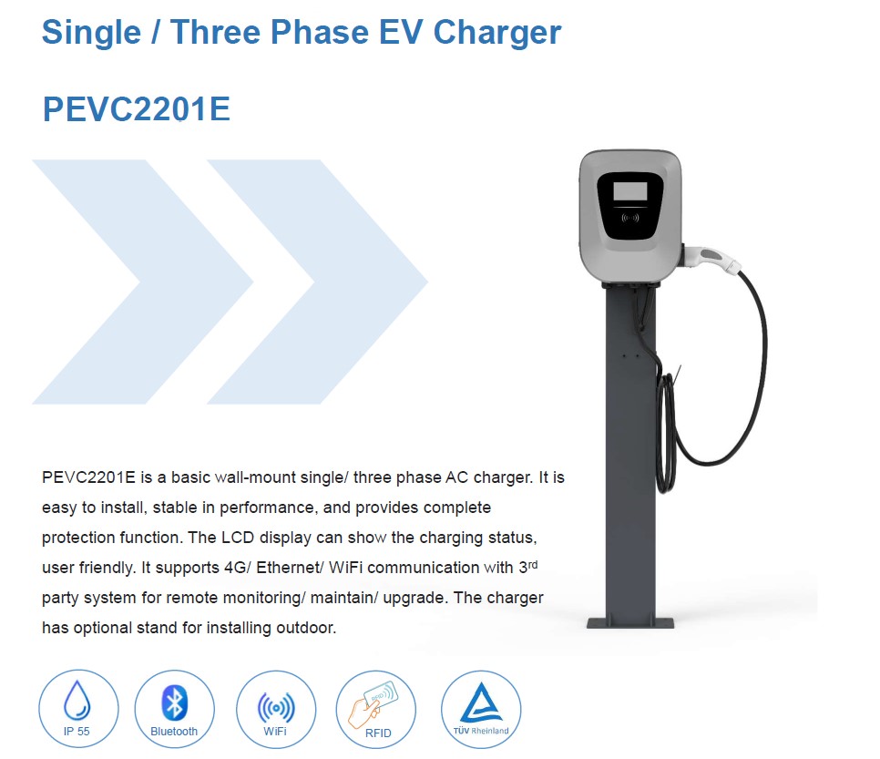Highfly CE 11kW 16A EV Charger Single Phase AC EV Charger Home Ac Charging Pile Wall-Mounted EV Charging Station