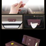 Sun visor tissue holder PU leather tissue holder for napkin storage bag with