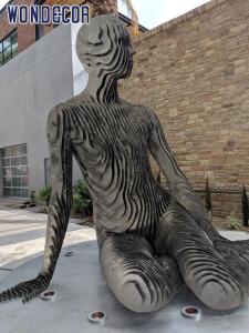 Quality Outdoor Stainless Steel Garden Sculptures 165cm Sitting Women Shape wholesale