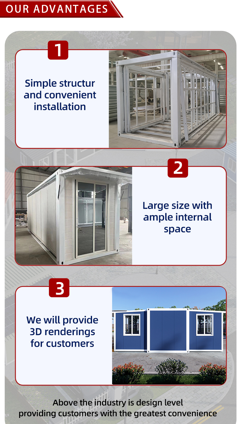 Sandwich Panel Steel Foldable Prefab Container House With Good Insulation