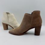 Custom Womens Leather Dress Boots Bone Soft Nappa / Cow Suede Leather Upper