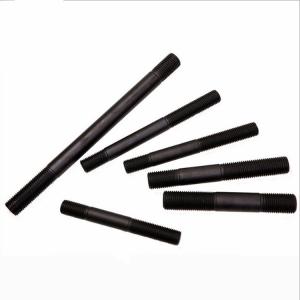 Quality Black Double End Threaded Rod Carbon Steel ASTM 3/8 0.39 meter wholesale
