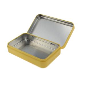 Quality Child Resistant Mini Tin Cans Small Metal Box with Lid Yellow Printed Candy Mint Tin Boxes wholesale