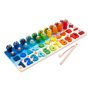 Quality Math Fishing Educational Wooden Montessori Baby Toys 15cm wholesale