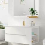 Wall Mounted Solid Wood Bathroom Vanity Countertop With Sink